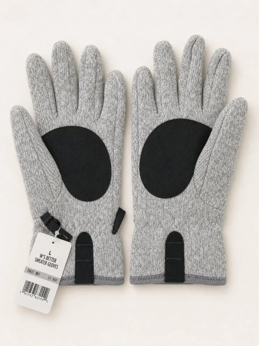 Patagonia Women’s Better Sweater Gloves Natural Gray Size L NWT 34671